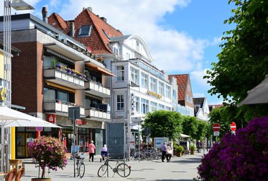 Street Scene in the Town Travemuende at the Baltic Sea, Schleswig - Holstein