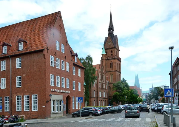 Ιστορική Εκκλησία Στην Παλιά Πόλη Hanse Luebeck Schleswig Holstein — Φωτογραφία Αρχείου