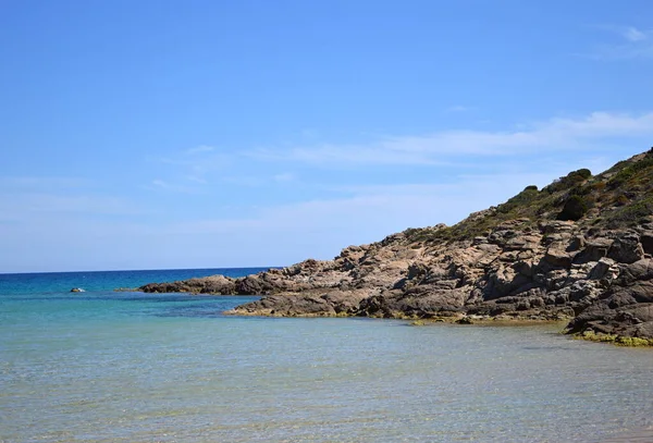 意大利地中海撒丁岛上的全景海滩 — 图库照片