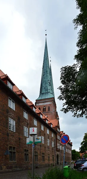 Историческая Церковь Старом Ганзее Luebeck Шлезвиг Гольштейн — стоковое фото