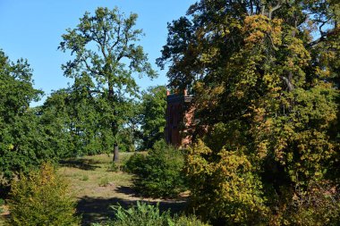 Brandenburg 'un başkenti Potsdam' da tarihi şato ve Park Babelsberg