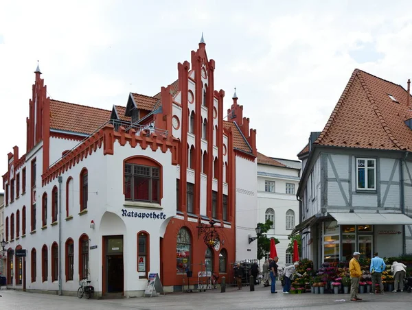 Edifícios Históricos Old Hanse Town Wismar Mecklemburgo Vorpommern — Fotografia de Stock