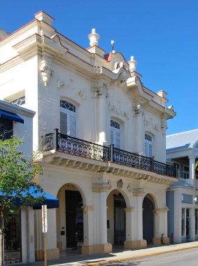 Florida Keys 'in Key West caddesinde sokak manzarası