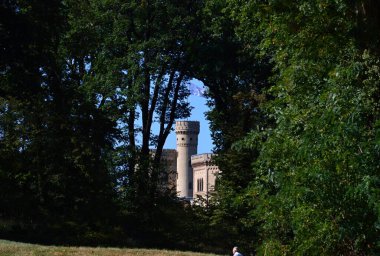 Brandenburg 'un başkenti Potsdam' da tarihi şato ve Park Babelsberg