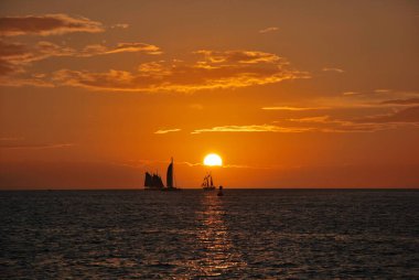 Meksika Körfezi üzerinde gün batımı, Florida Keys 'te Key West