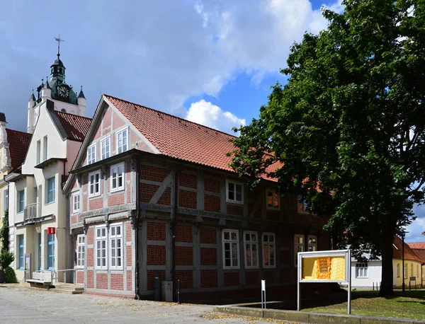 Zabytkowy Budynek Starym Mieście Verden Nad Rzeką Aller Dolna Saksonia — Zdjęcie stockowe