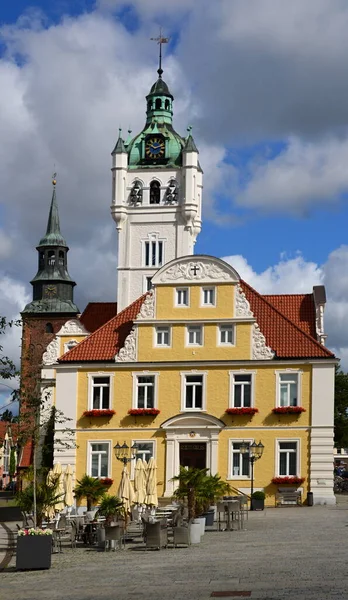 Historická Radnice Starém Městě Verden Řeky Aller Dolní Sasko — Stock fotografie