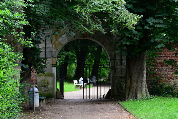 Historical Castle and Park in the Town Husum at the North Sea, Schleswig - Holstein