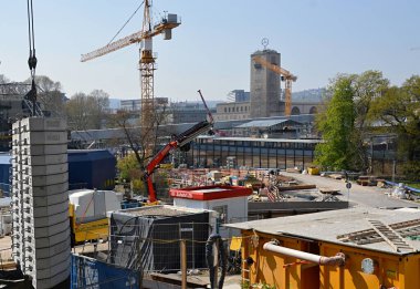 Baden-Wuerttemberg 'in başkenti Stuttgart' taki Contruction Sitesi