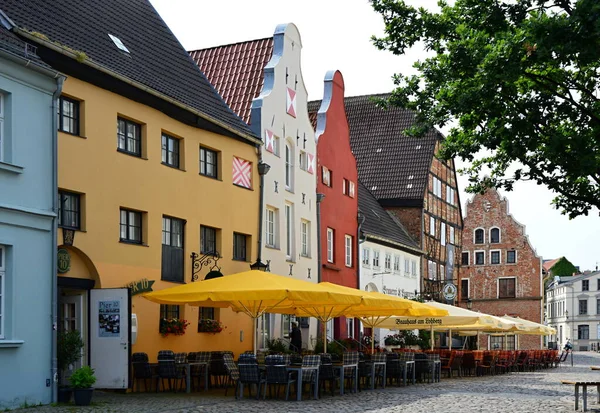 Ιστορικά Κτίρια Στην Παλιά Πόλη Hanse Wismar Στη Βαλτική Θάλασσα — Φωτογραφία Αρχείου