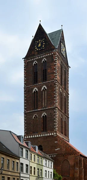 Église Historique Dans Vieille Ville Hanse Wismar Mer Baltique Mecklembourg — Photo