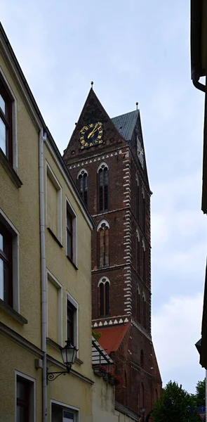 Eski Hanse Kasabasındaki Tarihi Kilise Wismar Mecklenburg Vorpommern — Stok fotoğraf