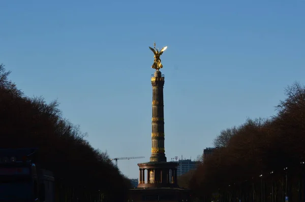 Colonna Della Vittoria Nel Parco Big Tiergarten Berlino Capitale Della — Foto Stock