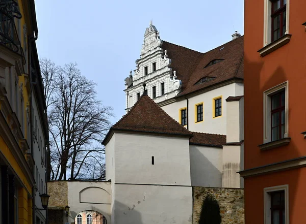 Zabytkowy Budynek Starym Mieście Budziszynie Saksonia — Zdjęcie stockowe