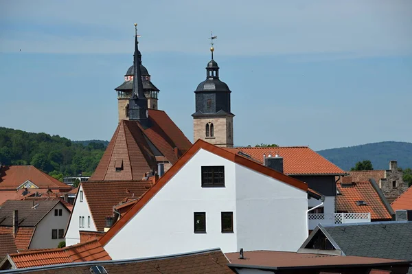 Blick Auf Die Altstadt Von Schmalkalden Thüringen — Stockfoto