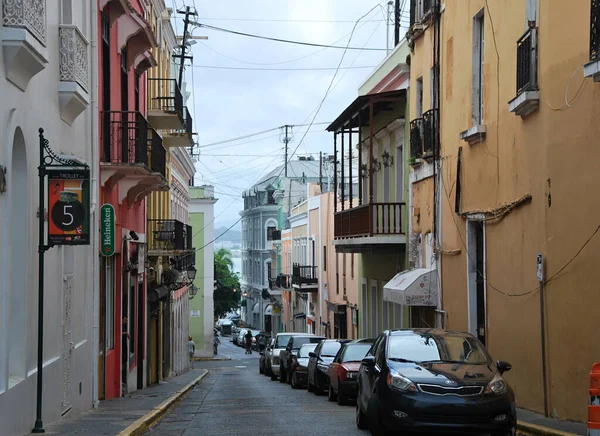 Street Scene Στην Παλιά Πόλη Του San Juan Την Πρωτεύουσα — Φωτογραφία Αρχείου
