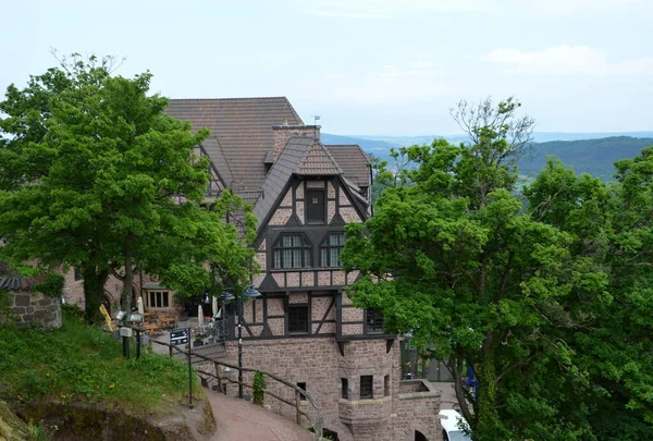 Thüringen Ormanı Ndaki Eisenach Kasabası Yakınlarındaki Tarihi Şato Wartburg — Stok fotoğraf
