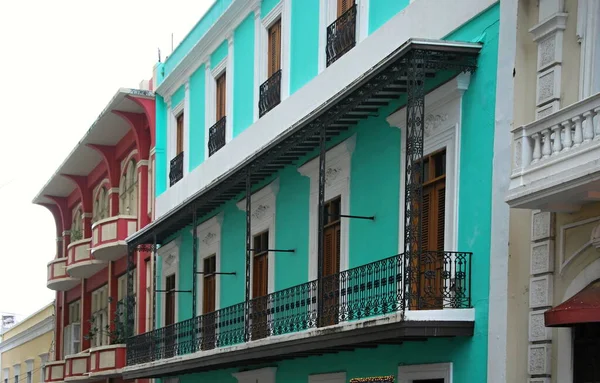 Zabytkowy Budynek Starym Mieście San Juan Stolicy Portoryko — Zdjęcie stockowe
