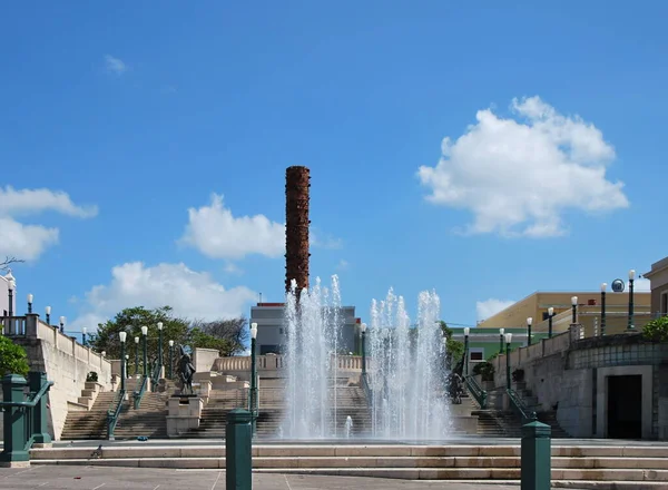 Fontanna Starym Mieście San Juan Stolicy Portoryko — Zdjęcie stockowe