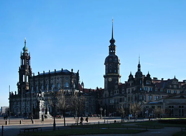 Historisch Kasteel Kerk Oude Binnenstad Van Dresden Hoofdstad Van Saksen — Stockfoto