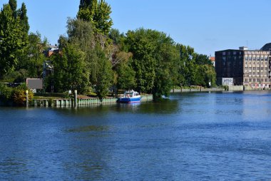 Panorama at the River Spree in the Neighborhood Charlottenburg in Berlin, the Capital City of Germany