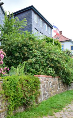 Lauenburg 'un eski kasabasındaki tarihi bina Elbe Nehri, Holstein - Holstein