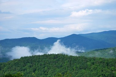 Blue Ridge Parkway, Kuzey Carolina 'da Panorama Peyzajı