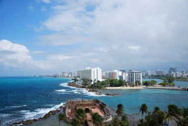 Porto Riko 'nun başkenti San Juan' daki Mahalle Condado Panoraması