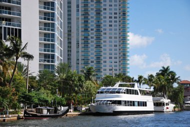 Fort Lauderdale, Florida 'daki Nehirde Panorama