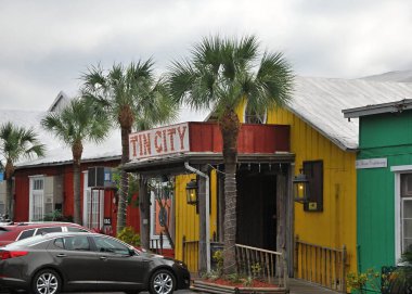 Meksika Körfezi, Florida 'daki Napoli Kasabası Sokak Sahnesi