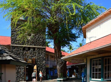 Hawaii, Büyük Ada 'daki Kailua Kasabasında Sokak Sahnesi