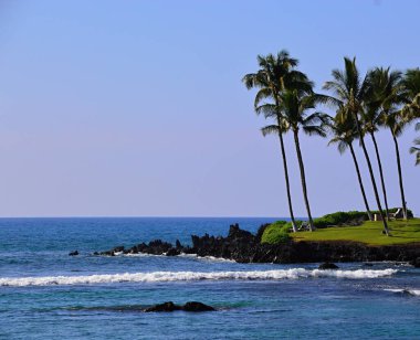 Hawaii 'deki Kona' da, Pasifik 'teki Lav Sahili.