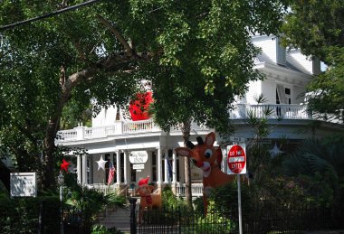 Florida Keys 'in Key West caddesinde sokak manzarası