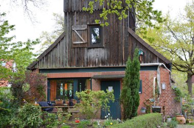 Historical Fire Fighters Station in the Village Ahlden at the River Aller, Lower Saxony clipart