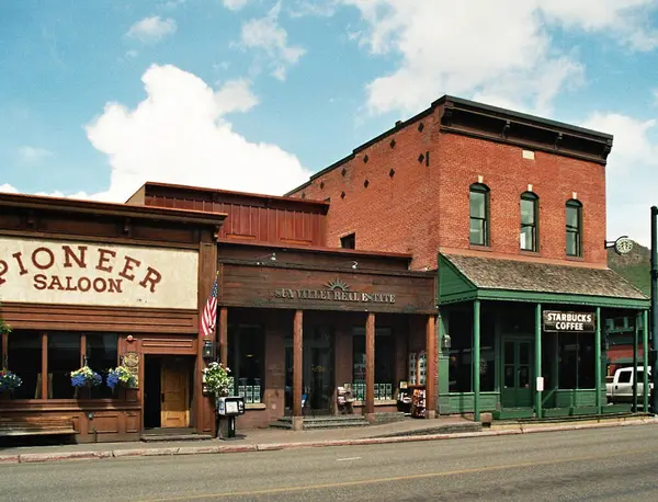 stock image Street Scene in the old Western Town Ketchum, Idaho