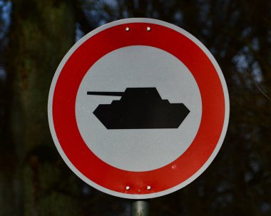 Sign No Tanks in the Heath Lueneburger Heide, Lower Saxony clipart