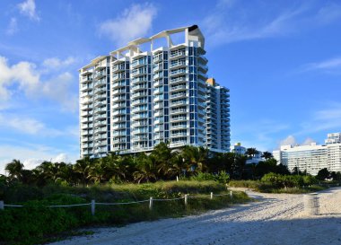 Atlantik 'teki Panorama Miami Güney Sahili, Florida