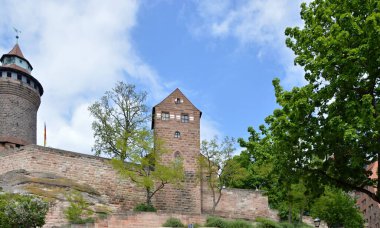 Nuremberg, Franconia, Bavyera 'daki Tarihi Kale