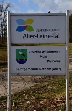 Welcome Sign Aller - Leine - Tal in the Town Rethem, Lower Saxony clipart