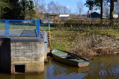 Locks at the River Aller in the Village Hademstorf, Lower Saxony clipart