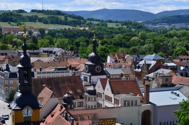 Thüringen, Rudolstadt şehrinin hava görüntüsü