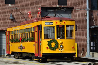 Tampa, Florida 'daki Ybor City Mahallesindeki Tarihi Sokak Arabası