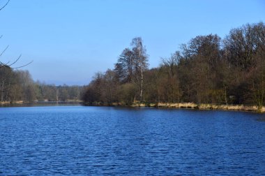 İlkbaharda Mueden köyünde Oertze nehrinde, Aşağı Saksonya 'da