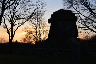 Sunset over the Bismarck Monument in the Town Walsrode, Lower Saxony clipart