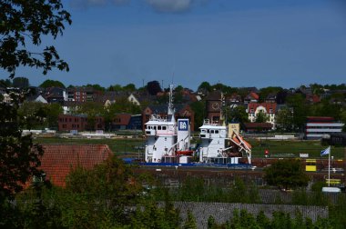 Canal between the North Sea and the Baltic Sea in the Neighborhood Holtenau in Kiel, the Capital of Schleswig - Holstein clipart