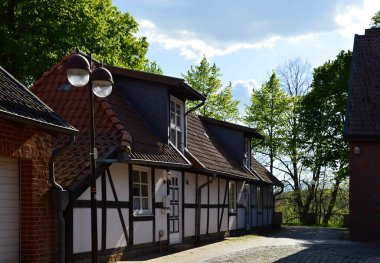 Historical Building in the Town Nienburg at the River Weser, Lower Saxony clipart