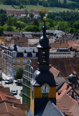 Thüringen, Rudolstadt şehrinin hava görüntüsü