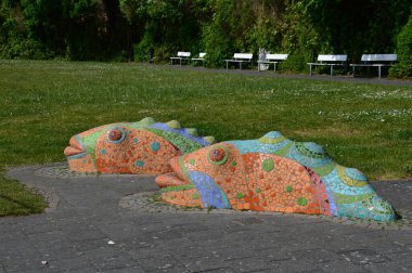 Schleswig-Holstein 'in başkenti Kiel' deki körfezde gezinti.