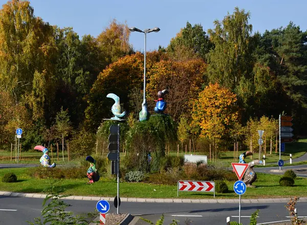 Sonbaharda Çember Aşağı Saksonya 'da Walsrode kasabasında