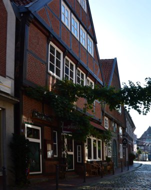 Buxtehude 'un Eski Kasabası, Aşağı Saksonya' daki Tarihi Bina